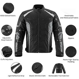 เสื้อแจ็กเก็ตมอเตอร์ไซค์สำหรับผู้ชาย Enduro Touring Dualsport เสื้อแจ็คเก็ตสำหรับนักขี่จักรยานกันน้ำสิ่งทอสะท้อนแสงถอดออกได้ - Product Image 2