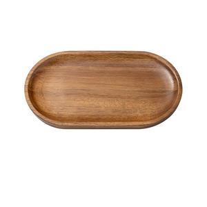 Japanese Style Round Square Rectangular Acacia <strong>Wood</strong> Polished Tray for Fruit Candy Cake Household Dinner <strong>Plates</strong> - Product Image 6