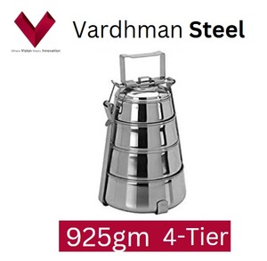 Pyramid 4 compartimentos de acero inoxidable Tiffin Box Durable Food Grade Lunch Carrier Indian Tiffin 4 contenedores Bento Boxes - Product Image 5