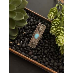 Danny Henio Golden Hills <b>Statement</b> <b>Ring</b> Platinum Turquoise Sterling <b>Silver</b> Bezel Setting Cut Size 8.75 for Everyday Wear Gifts - Product Image 4