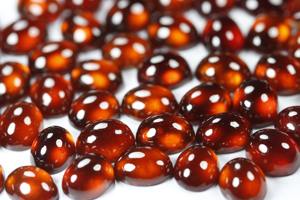 Natural Naranja Hessonita Granate Forma Oval Cabujón Calibrado Tamaño - Product Image 4