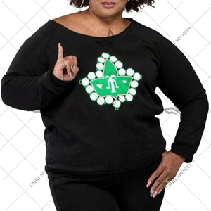 Sweat-shirts pour femmes, coupe classique, à une épaule, col rond, tissés, écologiques, vêtements de sport - Product Image 2