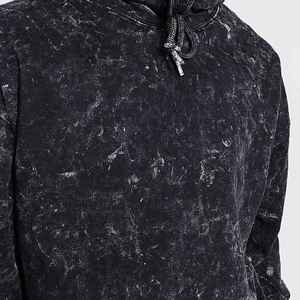 2025 sudaderas con capucha desteñidas al sol para hombre de gran tamaño logotipo personalizado patrón sólido teñido liso para ropa de calle temporada de otoño - Product Image 5