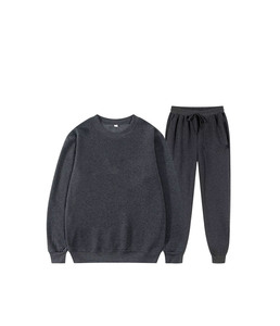 Ensemble de pantalons de survêtement et sweat à capuche 2 pièces à jambe droite surdimensionné Baggy blanc couleur unie 500 survêtement GSM - Product Image 3