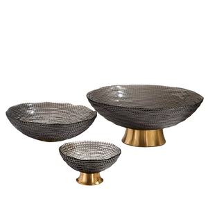 Juego de cuencos para servir únicos, Juego de 3 utensilios de cocina para Hotel, restaurante, comedor, vajilla de Color dorado y Metal único - Product Image 1