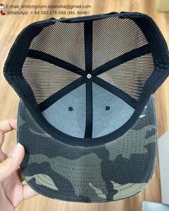 Casquettes de camionneur motif de camouflage PVC impression broderie Logo maille dos en gros ODM multicolore extérieur Injae Vina fabriqué au Vietnam - Product Image 2