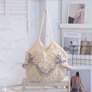 Bolso de Hombro Tejido Novedad 2026, Bolso Tote Calado Hecho a Mano, Bolso de Hombro para Mujer para Vacaciones en la Playa - Product Image 4