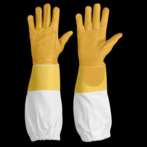 Gants d'apiculture en cuir jaune de haute qualité du Pakistan anti-coupure anti-dérapant anti-statique anti-vibration - Product Image 4