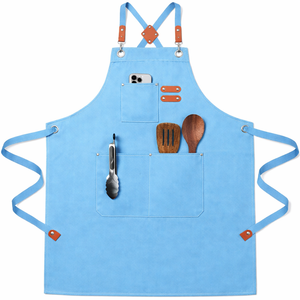Tablier pour boulanger, logo personnalisé, tablier de cuisine, chef, barista, tablier en toile réglable, tablier de jardin brodé, Delantal, coton de haute qualité - Product Image 1