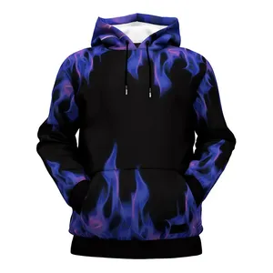 Custom Logo USA Size Printed Fire Sublimation Design Hoodie Unisex Men Hoodie Casual Pullover Fleece Clothing Hoodie for men