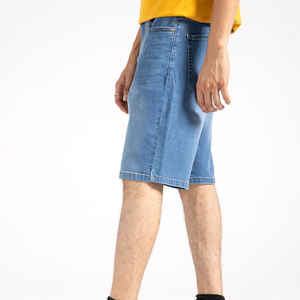 Pantalones cortos de mezclilla ajustados de verano para hombre, ropa de calle OEM cómoda de algodón azul de diseño personalizado, pantalones vaqueros informales de alta calidad - Product Image 6