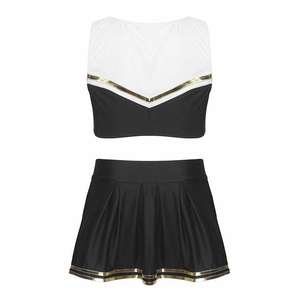 Comfortable Latest Design <b>Cheerleading</b> <b>Uniform</b> Sets Training Wear Color Contrast Custom Spandex/Cotton Wholesale High Quality - Product Image 5