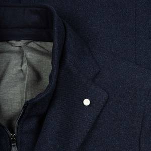 Gabardina de lana de invierno para hombre, Abrigo largo con doble botonadura, cuello vuelto de Color sólido, de talla grande, respetuoso con el medio ambiente - Product Image 4