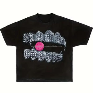 Super qualité hommes Boxy Fit T-Shirt coton lourd surdimensionné à manches courtes motif solide col rond Style décontracté boxy t-shirts - Product Image 1