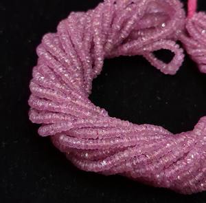 Cuentas Rondelle de zafiro Rosa Natural de 10 quilates, 2,5-3,5mm, facetadas, calidad fina, los más vendidos, mayorista directo para la fabricación de joyas - Product Image 6