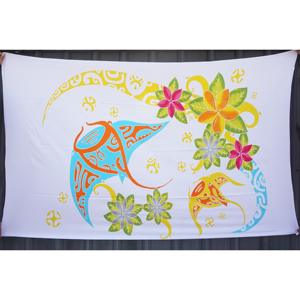 Sarongs hawaïens peints à la main en rayonne de qualité supérieure, paréo, vente en gros personnalisée, vêtements de plage, couverture, îles du Pacifique, HPGU035-04-200 - Product Image 1