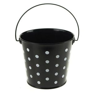 Galvanized rustic planter bucket with distressed outhouse stamp ideal <b>for</b> flowers, <b>succulents</b>, and garden display areas - Product Image 5