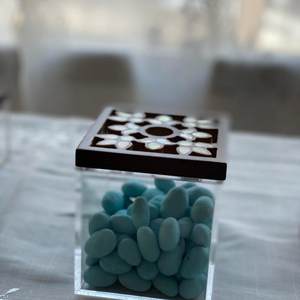 Timeless Pearl Splendor Luxury <b>Acrylic</b> Decorative Box with Hand Inlaid Mother of Pearl Wooden Lid Eid Celebrations and Gifting - Product Image 4