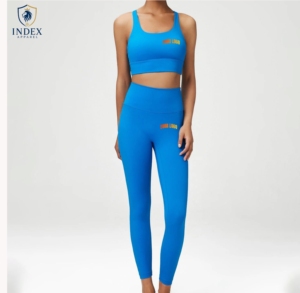 Index Women's Yoga Set Green 2 Piece <b>Crop</b> Top High Waist <b>Leggings</b> Breathable Spandex Polyester Sportswear - Product Image 6