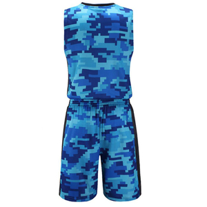 Men's Basketball Uniform Set Sublimated Camouflage Print Sleeveless Jersey With Elastic Waist Shorts Moisture Wicking <b>Athletic</b> - Product Image 3