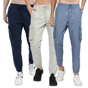 Pantalones Cargo Jogger informales para hombre Diseño de color sólido con múltiples bolsillos con cintura elástica Pantalones de calle ligeros - Product Image 1