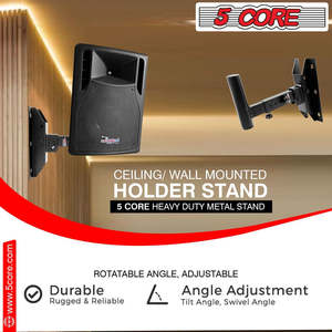 5Core Speaker <b>Wall</b> Mount Rotatable Angle Mounting <b>Bracket</b> <b>Wall</b> Speakers Holder - Product Image 4