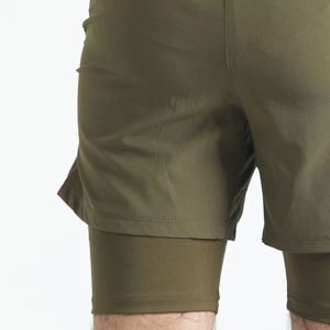 Pantalones cortos de gimnasio OEM de alta calidad para hombre 100% algodón malla transpirable secado rápido cintura baja antiarrugas elegantes pantalones cortos de gimnasio de calle alta - Product Image 2