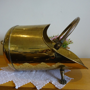 Seau à charbon de style Vintage en laiton massif foyers accessoires extérieurs pour la maison jardin patio feu cendres charbon seau cheminée outils - Product Image 1