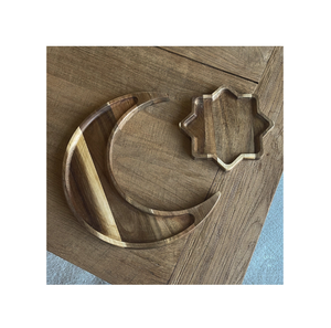 Vajilla de Luna y estrella de madera bandeja para servir fiesta para desayuno cena postre accesorios de pastelería - Product Image 6