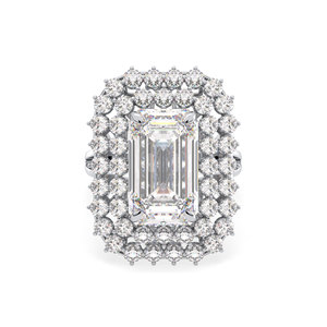 REYES Diseño Original 9.49Ct Corte Esmeralda Moissanite Anillo de compromiso en Plata de Ley 925 Joyería de regalo de boda certificada GRA - Product Image 2