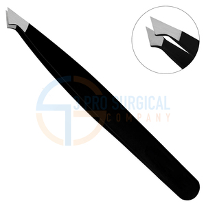 Ensemble de pinces à sourcils inclinées en acier inoxydable 3PRO personnalisables, réutilisables, légères, faites à la main, modernes et luxueuses. - Product Image 3