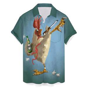 <b>Men's</b> Custom <b>Bowling</b> Work <b>Shirts</b> Short Sleeve Half Sleeves with Zipper Knitted Fabric - Product Image 3