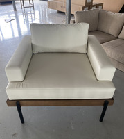 Canapé modulaire moderne commercial à une place en tissu, base en bois, pieds en métal, pour réception, salon, hôpital, hall d'hôtel, mobilier sectionnel