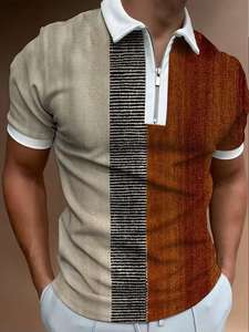 Tela Suave de Mezcla de Algodón |   Polo Casual Elegante de Corte Ajustado, Polo de Manga Corta para Hombre de Alta Calidad - Product Image 3