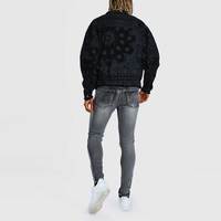 Service OEM/ODM, livraison rapide, veste en jean longue pour homme, style streetwear, réversible, coupe-vent, respirante, emballage personnalisé, logo sur le devant