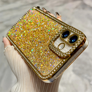 Funda Protectora de Teléfono de Lujo con Diseño de Diamantes Magnéticos, TPU Suave a Prueba de Golpes + Acrílico, para Teléfonos 16/15/14/13/12/11 Pro Max, Agarre para Teléfono, Puro - Product Image 5