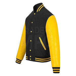 ODM Suministrado High Street Lettermen Jacket Nueva moda con cómodas mangas de cuero Logotipo frontal Precio al por mayor para uso en invierno - Product Image 3