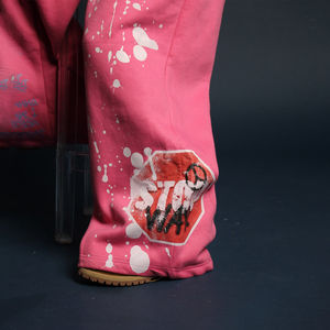 Pantalons de survêtement personnalisés Streetwear Acid Wash Splash Ink Jambes droites Pantalons de survêtement amples et surdimensionnés - Product Image 6