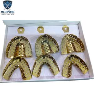 Ensemble de plateaux d'empreinte dentaire en acier inoxydable durable, outils chirurgicaux professionnels pour dentistes, autoclavables, équipement réutilisable - Product Image 2