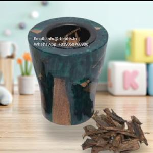 Quemador único de madera de resina epoxi Bakhoor, quemador de incienso Madhkan, quemador árabe Oud para el hogar y fragancia de Ramadán DE LA India - Product Image 4