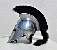 CH Handicrafts Casque Spartan Grec Médiéval Vintage en Métal Argenté Fait Main, inspiré du film 300 (Léonidas), pour Homme Guerrier, Décoration Maison, Diwali, Fête des Mères