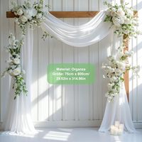 Rouleau de tissu en mousseline blanche pour arche de mariage, draperie transparente, rideau fluide et doux pour cérémonie en extérieur et toile de fond photo, vente en gros