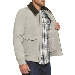 Chaqueta Bomber Casual de Cuero PU Extraíble Personalizada de Alta Calidad para Hombre, Cuello Alto, Acabado de Procesamiento, Secado Rápido para la Temporada de Invierno - Product Image 4