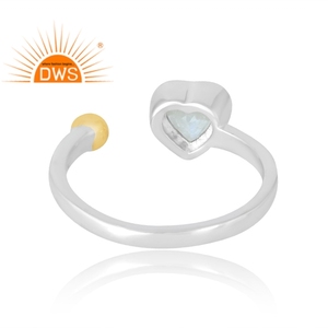 Diseño de tendencia, anillo de piedras preciosas de Luna arcoíris Natural de Plata de Ley 925, joyería personalizada para mujer, regalo para ella - Product Image 2