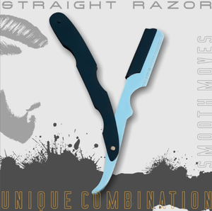 ANAAIF Rasoir de barbier à bord droit en acier inoxydable 100% avec 10 lames Rasoir de salon de coiffure noir argenté pour épilation du corps - Product Image 4