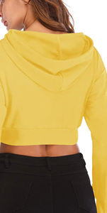 2025 New Wholesale Latest Fashion <b>Long</b> Sleeve Crop Top Hoodie Women Customize Logo Printed Hoodies for Sale women's hoodies - Product Image 2