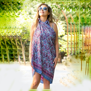 Sarongs mujeres Playa Mujeres bikini sarong indio algodón bloque impreso Sarong Floral Pareo Sexy Bikini fabricante - Product Image 6