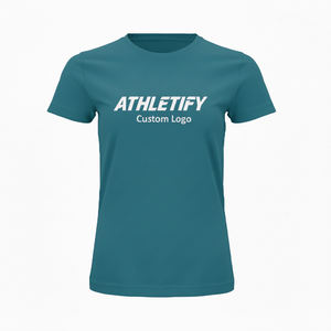 Camiseta de fútbol de color sólido para mujer Logotipo y número personalizados hechos de tela atlética duradera para largas horas de juego - Product Image 1
