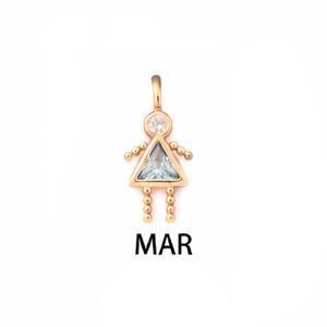 Colgante de Aguamarina para Mujer, Piedra de Nacimiento de Marzo, Gema Azul, Chapado en Oro Rosa, Joyería Delicada Hecha a Mano - Product Image 1