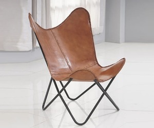 Silla de mariposa de cuero hecha a mano para el hogar, sala de estar, Hotel, fácil de relajar, antiguo, rústico, moderno, madera, construcción de Metal, sofá cama - Product Image 4